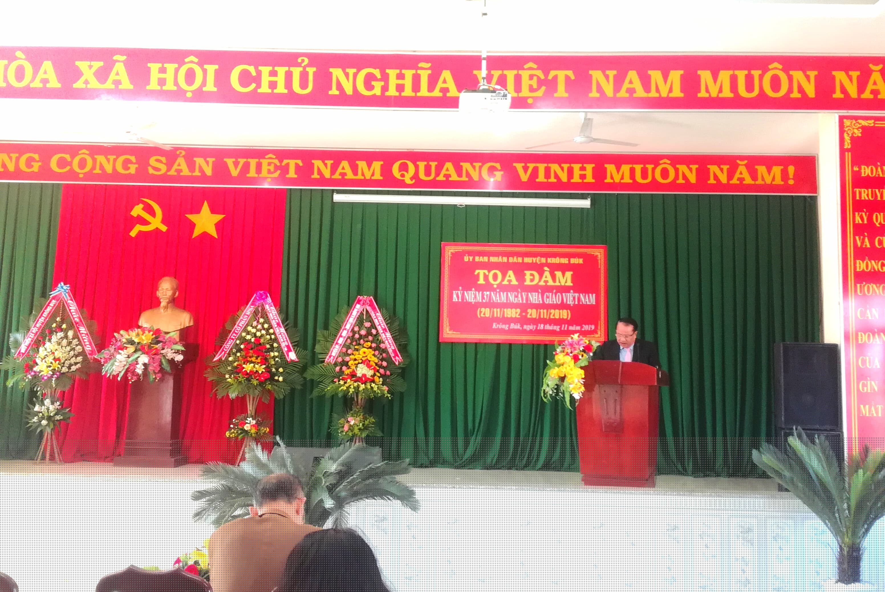 UBND huyện Krông Búk tổ chức Tọa đàm kỷ niệm 37 năm ngày Nhà giáo Việt Nam 20/11/2019